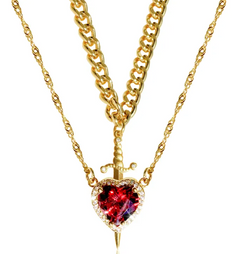 Bleeding Heart Dagger Necklace