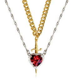 Bleeding Heart Dagger Necklace