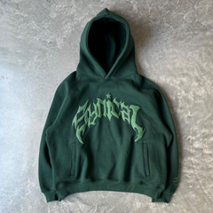 Vintage Black Gothic Zip Hoodie