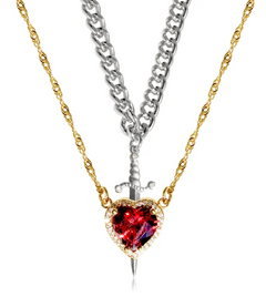 Bleeding Heart Dagger Necklace